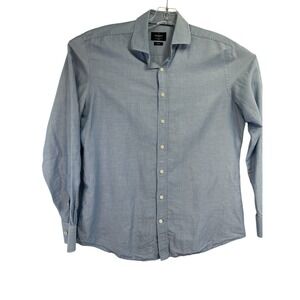 HACKETT London Men Large  Slim Fit Blue Linen Blend Button Up Shirt (Q2) NW/OTs